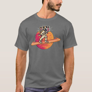 Funky Retro Astronaut mit Boombox T-Shirt