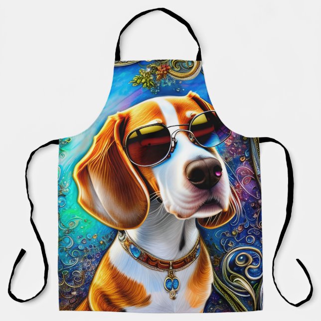 Funky Retro Beagle Schürze (Vorderseite)