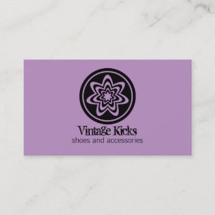 Funky Retro Bloom Business Card, Lavendel Visitenkarte
