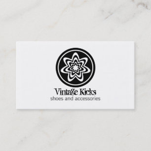 Funky Retro Bloom Business Card, weiß Visitenkarte