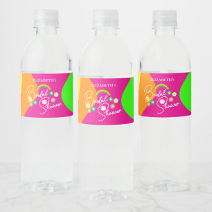 Funky Retro-Brautjunggesellinnenabschied Wasserflaschenetikett