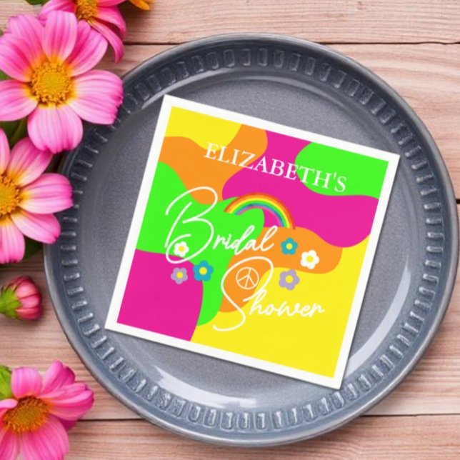 Funky Retro-Brautjunggesellinnenparty Serviette (Von Creator hochgeladen)