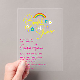 Funky Retro Bridal Shower Acryleinladungen