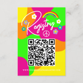 Funky Retro Bridal Shower Registry Begleitkarte