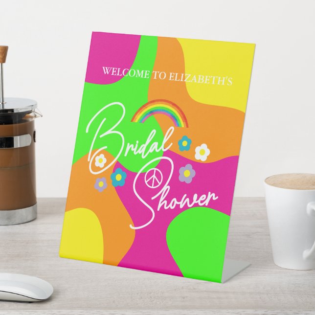 Funky Retro Bridal Shower Sockelschild (In SItu)