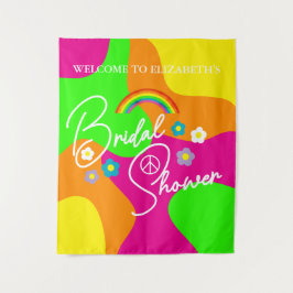 Funky Retro Bridal Shower Wandteppich