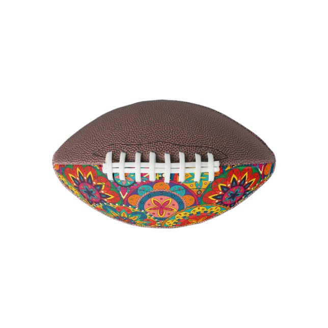 Funky Retro Colorful Mandala Pattern Football (Vorderseite)