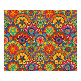 Funky Retro Colorful Mandala Pattern Fotodruck