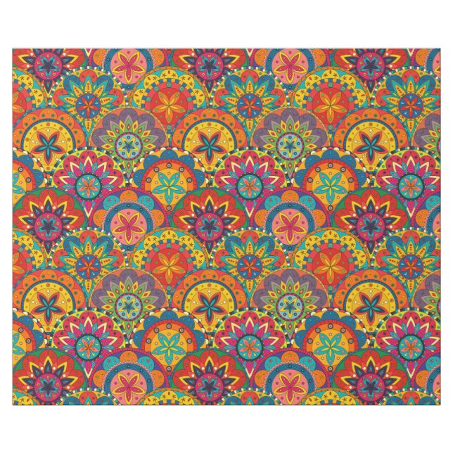 Funky Retro Colorful Mandala Pattern Geschenkpapier (Flach)