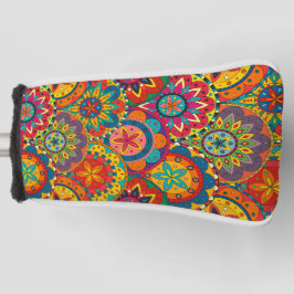 Funky Retro Colorful Mandala Pattern Golf Headcover