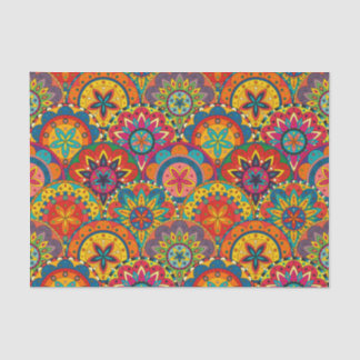Funky Retro Colorful Mandala Pattern Seidenpapier