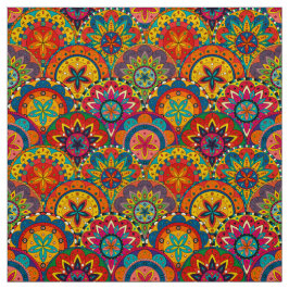 Funky Retro Colorful Mandala Pattern Stoff