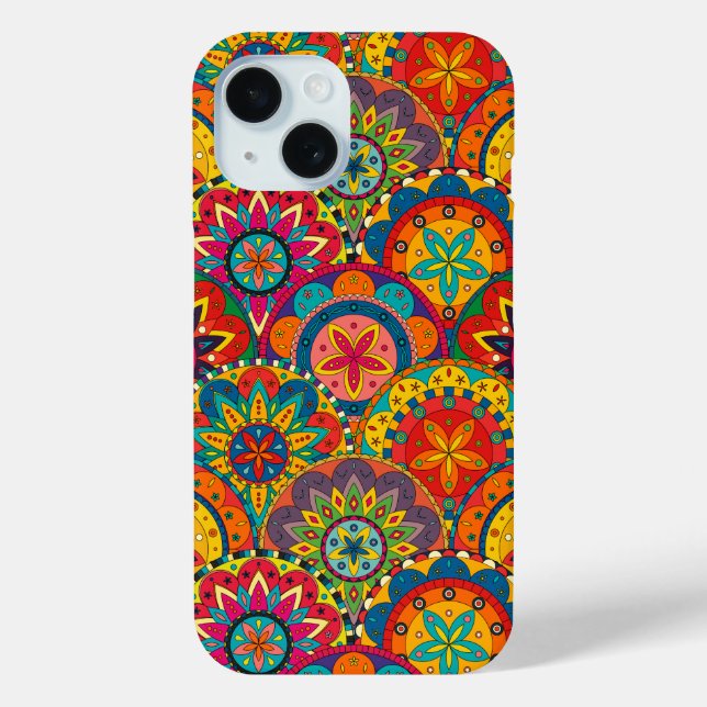 Funky Retro Farbige Mandala-Muster Case-Mate iPhone Hülle (Rückseite)