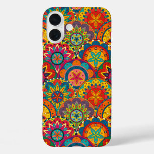 Funky Retro Farbige Mandala-Muster iPhone 16 Plus Hülle