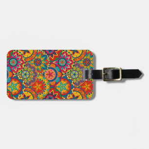 Funky Retro Farbige Mandala Muster Gepäckanhänger