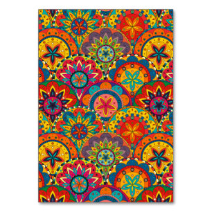 Funky Retro Farbige Mandala Muster Tischnummer