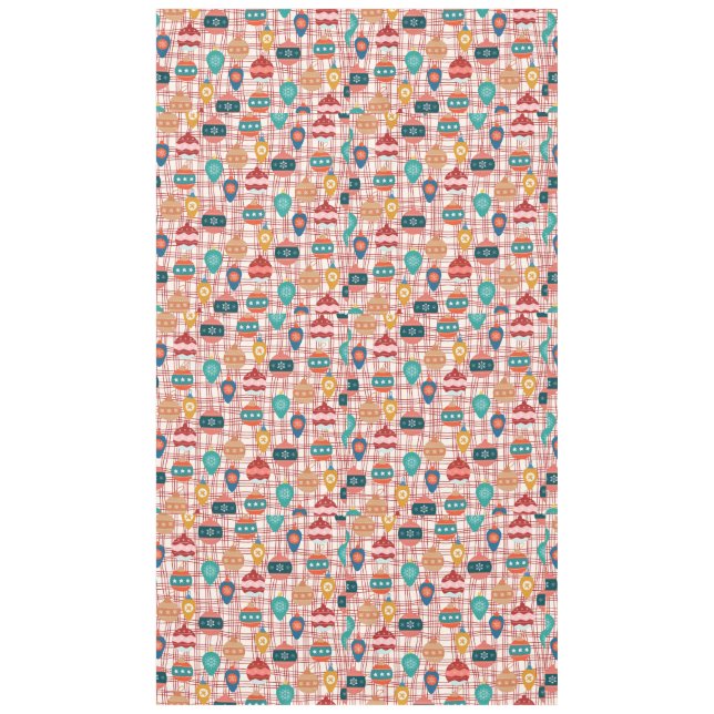 Funky Retro Groovy Vintag nostalgische Weihnachten Tischdecke (Vorderseite)