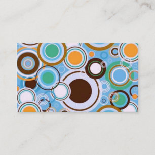 Funky Retro Kreis-Muster-aquamarines Aqua Brown Visitenkarte