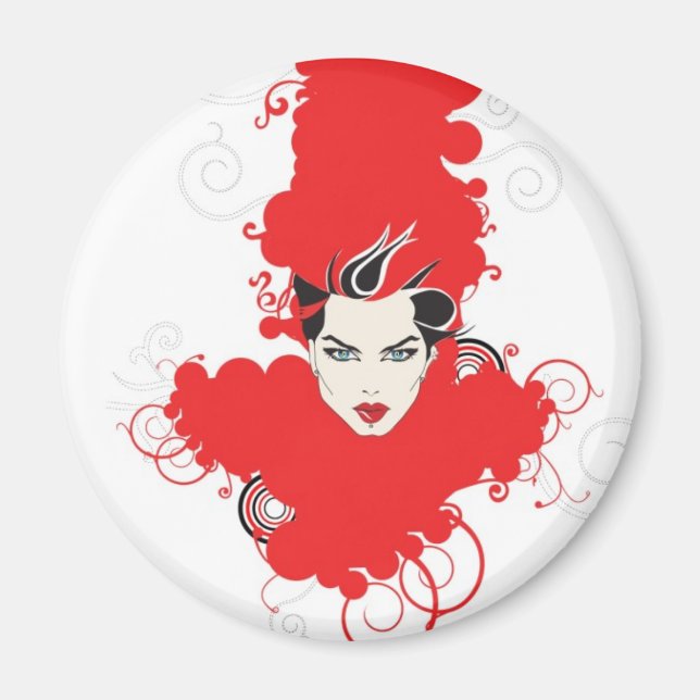 Funky Retro Kühlschrankmagnet Magnet (Vorne)