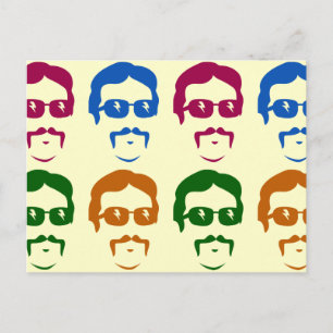Funky Retro Mustache Man Postkarte