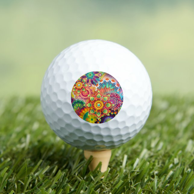 Funky Retro Muster Abstrakt Bohemisch Golfball (Insitu T-Shirt)