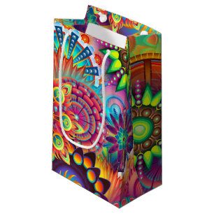 Funky Retro Muster Abstrakt Bohemisch Kleine Geschenktüte