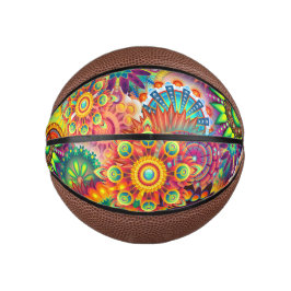 Funky Retro Muster Abstrakt Bohemisch Mini Basketball