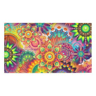 Funky Retro Muster Abstrakt Bohemisch Namenschild