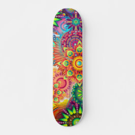 Funky Retro Muster Abstrakt Bohemisch Skateboard