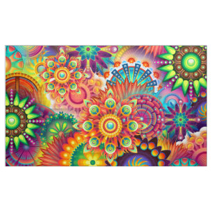 Funky Retro Muster Abstrakt Bohemisch Stoff