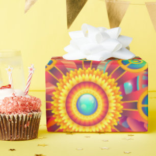 Funky Retro Pattern Abstrakt Boho Geschenkpapier