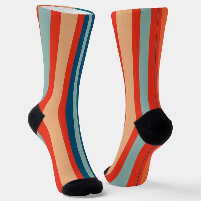 Funky Retro Streifen Socken (Gewinkelt)