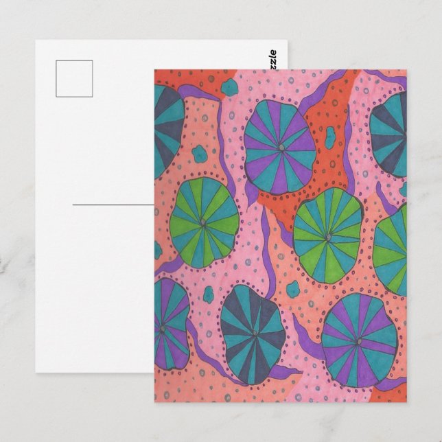 Funky Retro Vibes Postkarte (Vorne/Hinten)