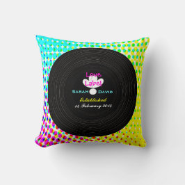 Funky Retro Vinyl Record Thema Hochzeitsgeschenk Kissen