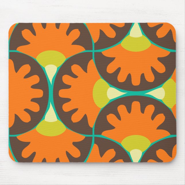 Funky Retro Wirbel Mousepad (Vorne)