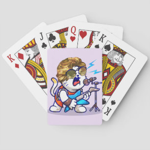 Funky Rockstar Cat - Cool Music Lover Kitty Spielkarten