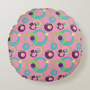 Funky rosa Kreise Rund Kissen