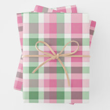 Funky rosa und grünes Kariertes Tartan-Muster