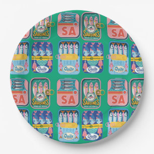 Funky Sardine Küstenmeeresfrüchte Pappteller