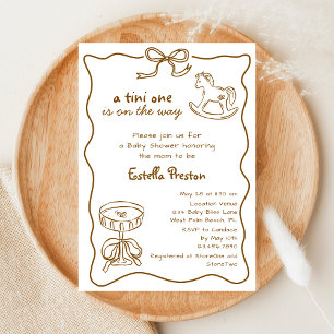 Funky Schaukelpferd Espresso Martini Baby Shower Einladung