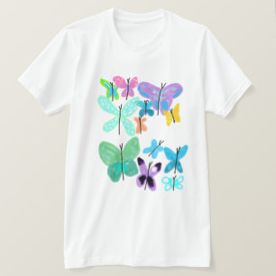 Funky Schmetterlinge Abstrakte Kunst zum Tragen T-Shirt