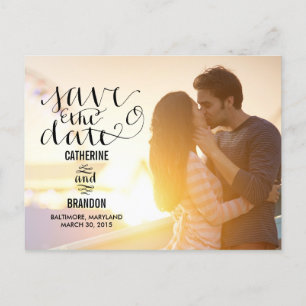 Funky Schreiben Save The Date Ankündigungspostkarte