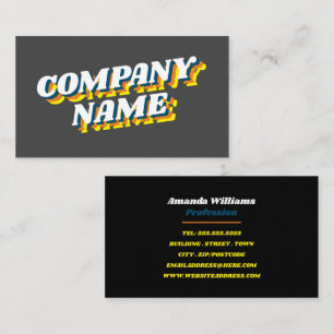 Funky-Schriftdesign, Retro-Stil Visitenkarte