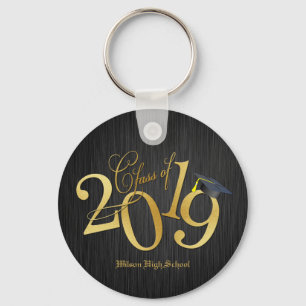 Funky Schwarz-und Goldklasse von 2019 Abschlüssen Schlüsselanhänger