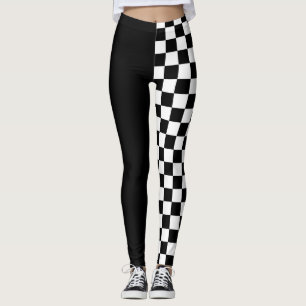 Funky Schwarz-Weiß-Prüffarben-Muster Leggings