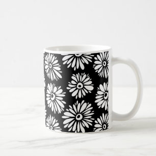 Funky Schwarzweiß-Blume Tasse