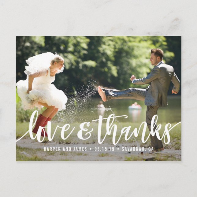 Funky Script danke Ihnen Postkarten (Vorderseite)