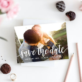 Funky Script Modern Save the Date Card