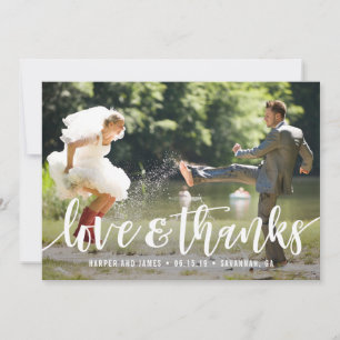 Funky Script Wedding Vielen Dank Foto Card Dankeskarte