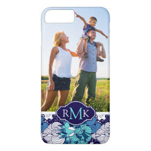 Funky Seashell Pattern Ihr Foto u. Monogramm Case-Mate iPhone Hülle